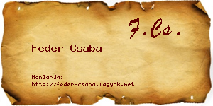 Feder Csaba névjegykártya